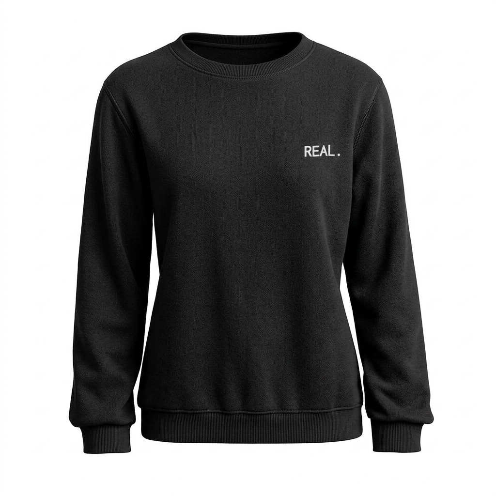 Sweat-shirt oversize Real. noir Femme